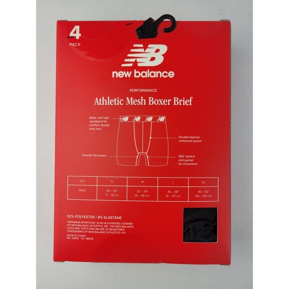 New Balance Men's 4 Pack Performance Premium Boxer Brief Size L 36-38" NIB - Picture 7 of 10